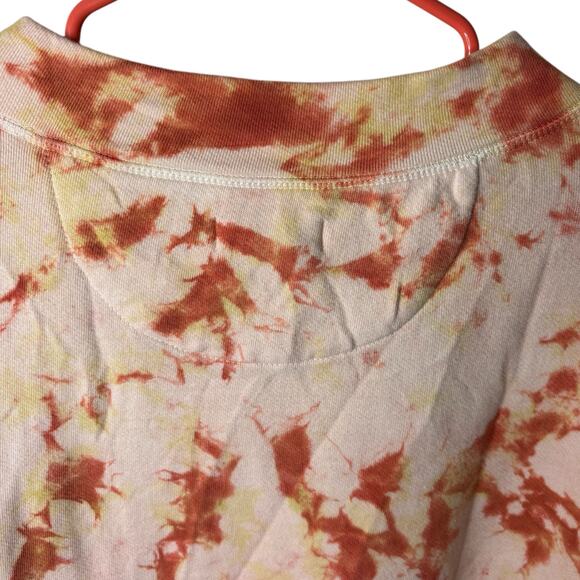 Pilcro And the Letterpress Anthropologie Cotton Tie Dye Swtshirt XS Peach Rust - Picture 5 of 8